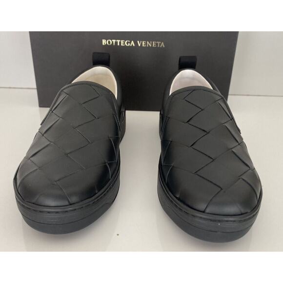 Bottega Veneta Intrecciato Calf Leather Black Shoes 7 US 578303 Italy NIB $760 main image 7